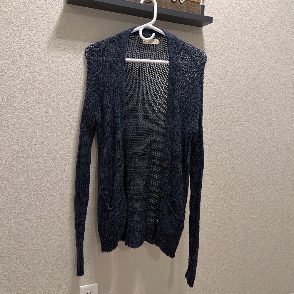Hollister Dark Blue Knit Cardigan